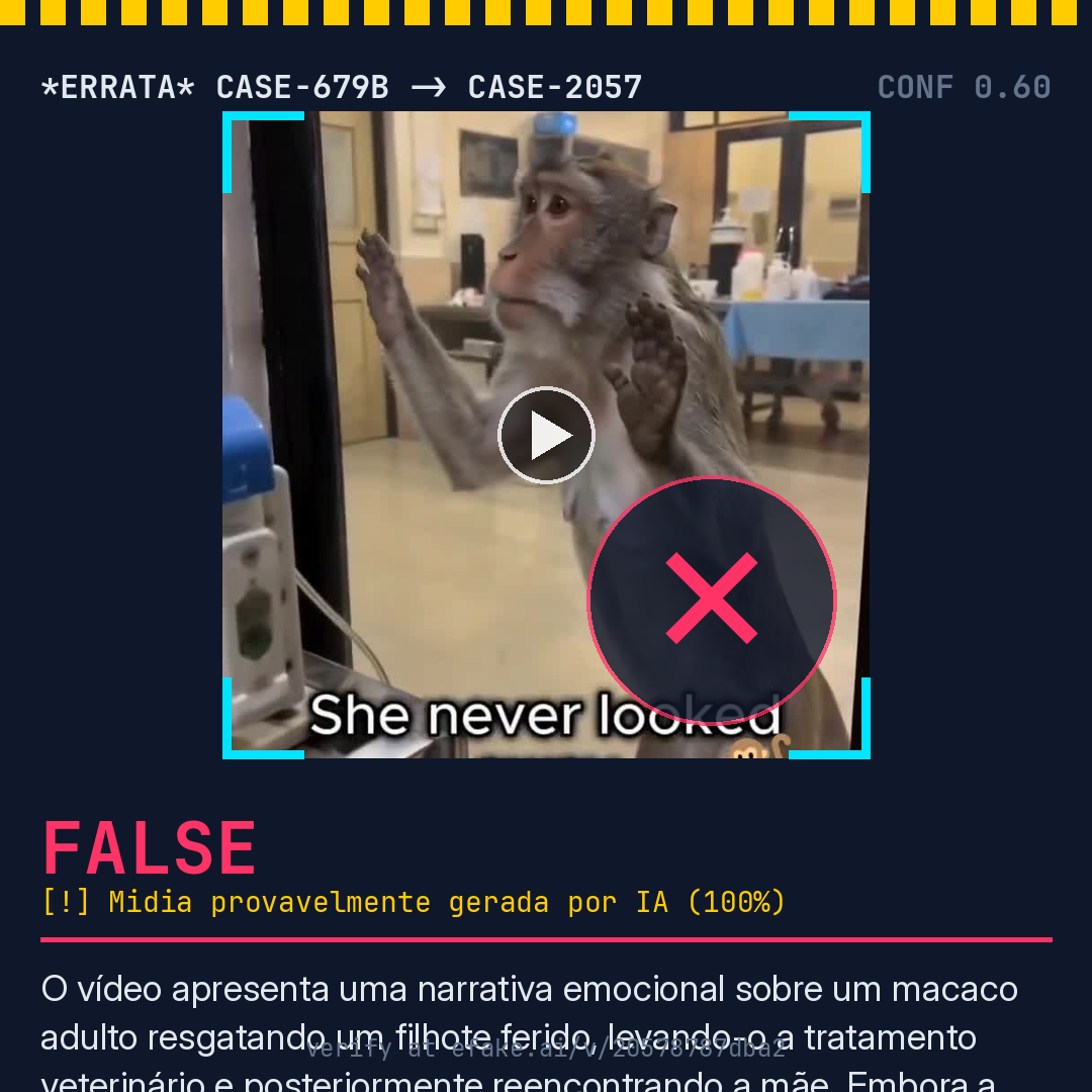 Card do veredito: FALSO