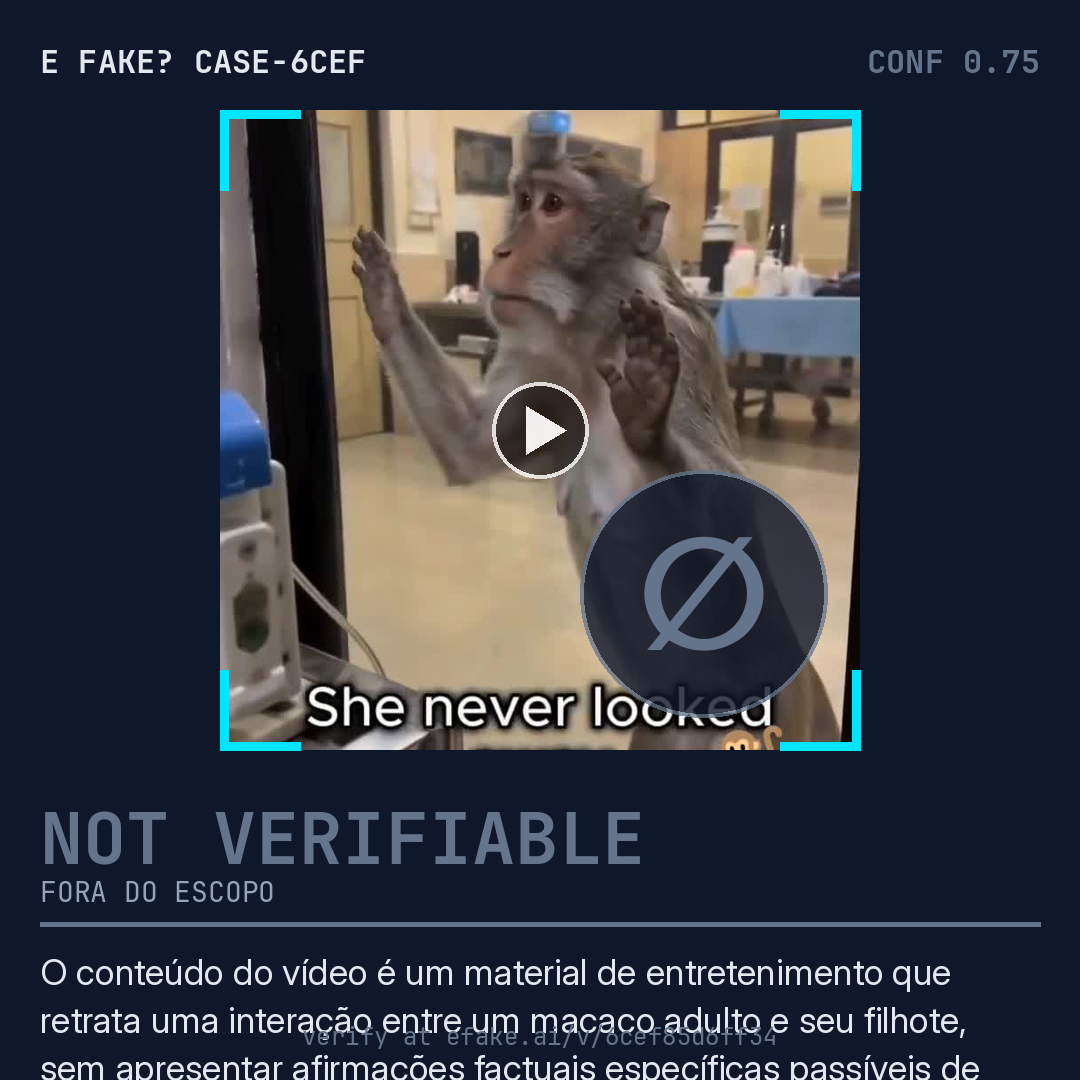 Card do veredito: NÃO VERIFICÁVEL