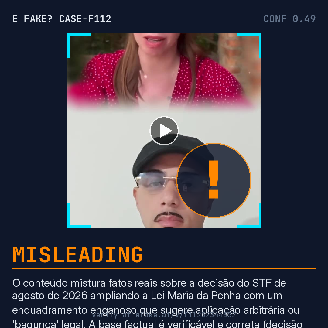 Card do veredito: ENGANOSO